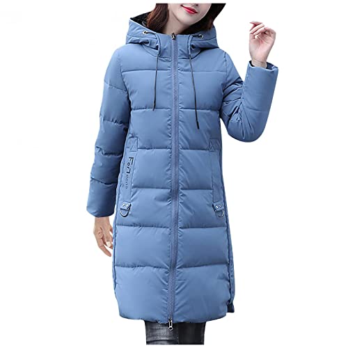 PAIDAXING Daunen Mantel Jacke Winterjacke Damen Kapuze Wintermantel Parka Steppjacke Reißverschluss Leicht Mittlere Länge Mantel Elegant Daunenjacke Steppmantel Coat von PAIDAXING