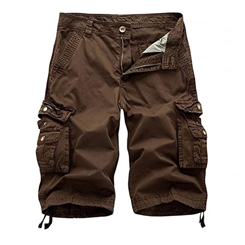 PAIDAXING Herren Cargo Shorts Bermuda Kurz Hose Loose Leichte Outdoor Freizeitshorts 3/4 Cargohose Atmungsaktiv Sporthose Wanderhose Multi Taschen von PAIDAXING