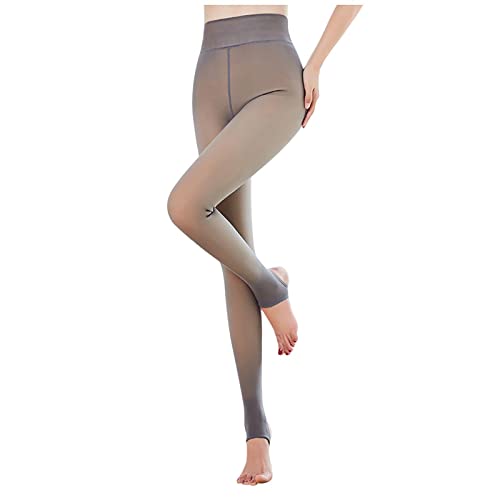 PAIDAXING Thermostrumpfhose für Damen Winter Warme Leggings Durchscheinend Stretch Figurformende Strumpfhosen Plüschstrumpfhose Thermo Dicke Feinstrumpfhose von PAIDAXING