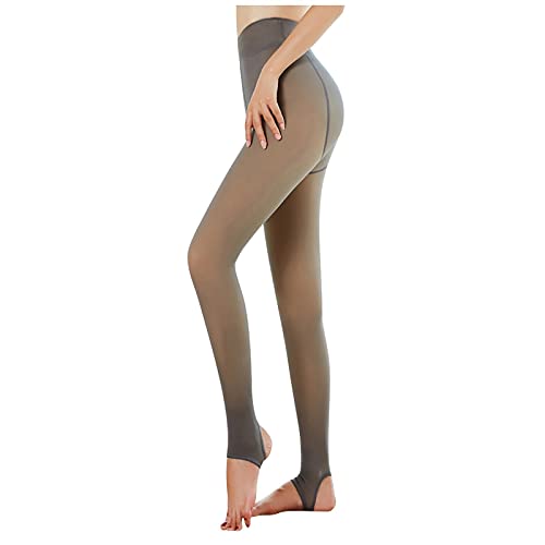 PAIDAXING Thermostrumpfhose für Damen Winter Warme Leggings Durchscheinend Stretch Figurformende Strumpfhosen Plüschstrumpfhose Thermo Dicke Feinstrumpfhose von PAIDAXING