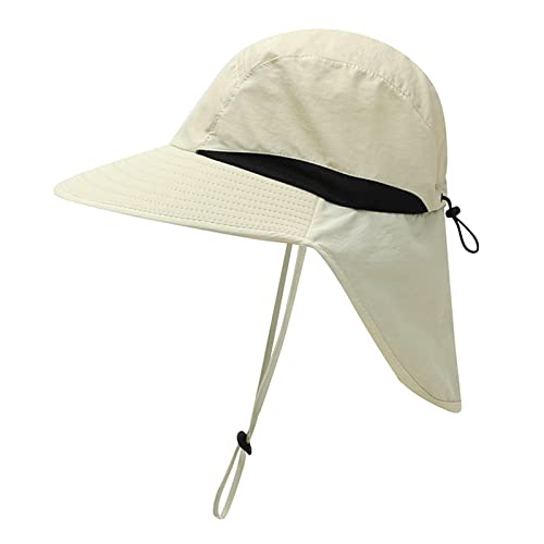 Sonnenhut Herren Damen mit Nackenklappe UPF 50+ UV Schutz Safari Boonie Hut mit Breiter Krempe Faltbar Fischerhut Gartenarbeit Strand Angelhut für Outdoor von PAIDAXING