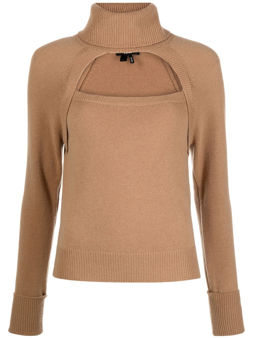 PAIGE Rollkragenpullover mit Cut-Outs - Braun von PAIGE