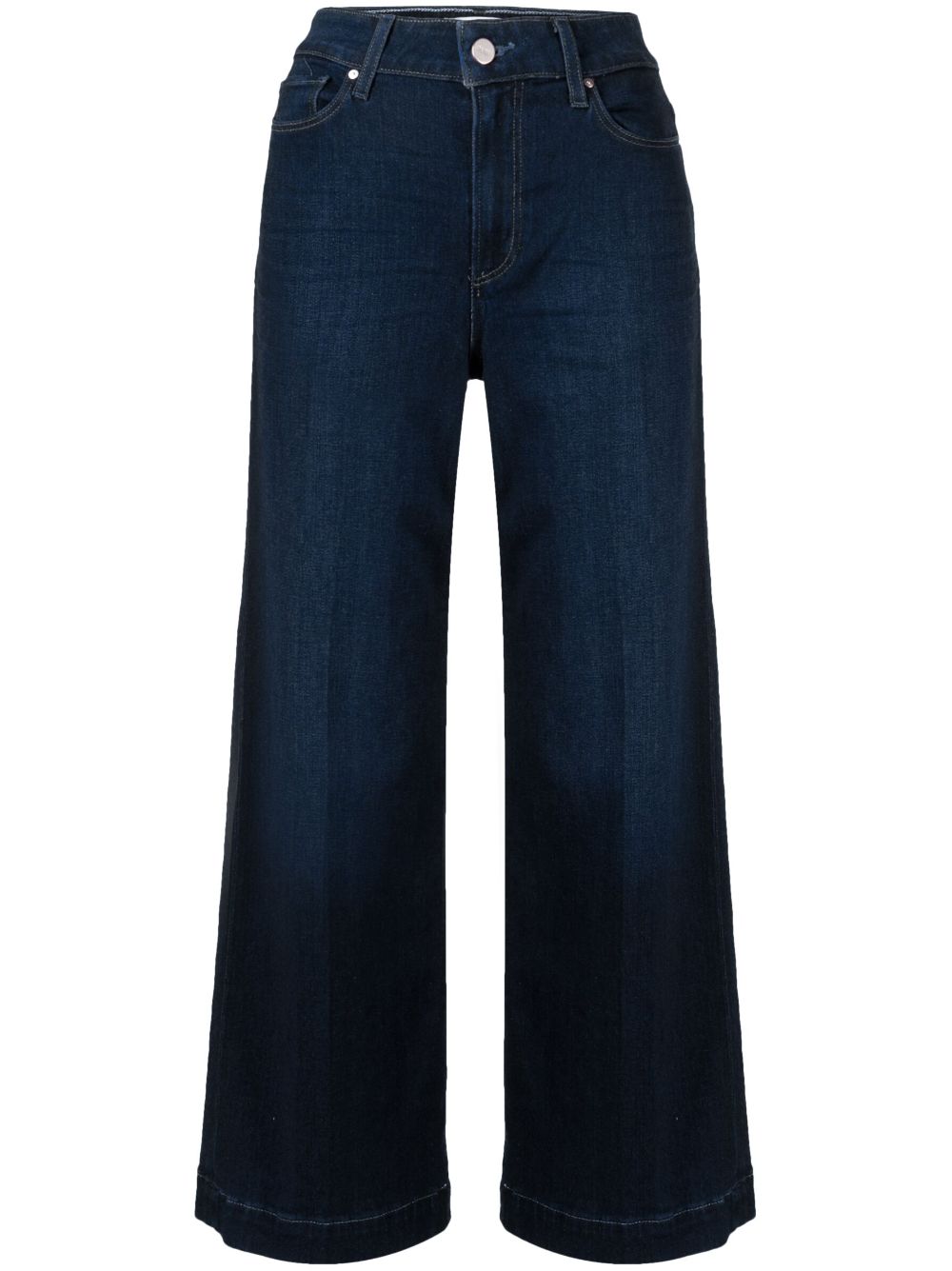 PAIGE Cropped-Jeans mit Logo-Patch - Blau von PAIGE