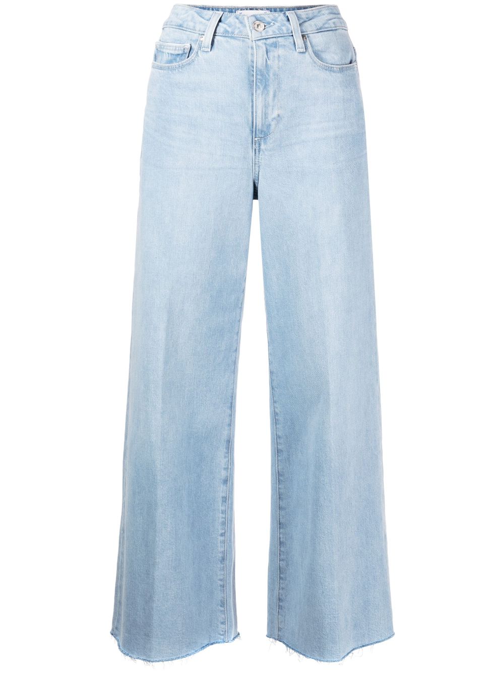 PAIGE Cropped-Jeans mit Logo-Patch - Blau von PAIGE