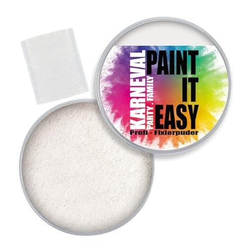 NEU PAINT IT EASY Fixierset für Theater Creme-Make-Up, Set mit Puder & Quaste von PAINT IT EASY