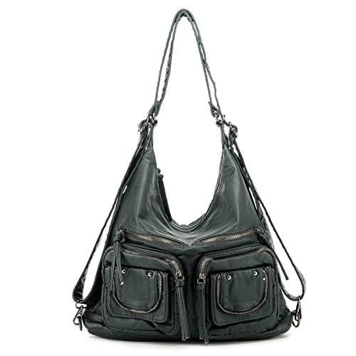 Damen-Schultertasche, große Hobo-Taschen, Tragetaschen, Crossbody-Taschen, Rucksack, denim-blau, Large von PAIRBIRDS
