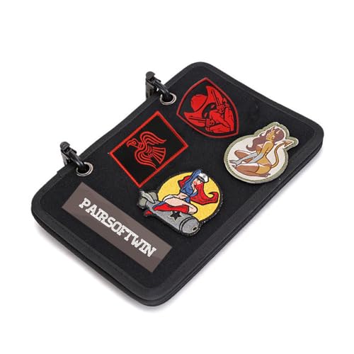 PAIRSOFTWIN Taktischer Ausweishalter für Display-Kollektionen, D-Ring-Organizer, 1 Set (4 Stück) (schwarz) von PAIRSOFTWIN