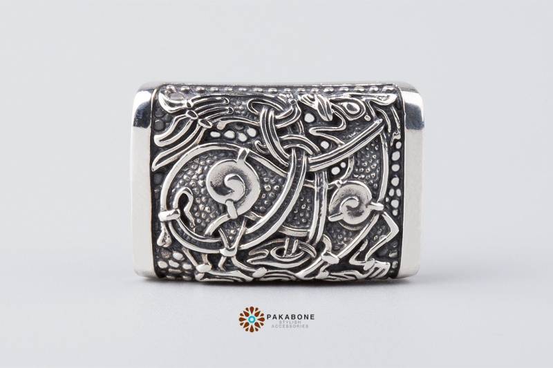 Großes Tier Mammen Stil Wikinger Schmuck - Charm Anhänger Asgard 001-427 Aus 925 Sterling Silber von PAKABONE