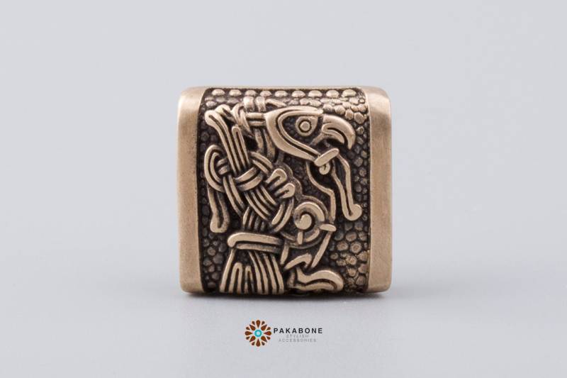 Wikinger Anhänger Odins Rabe Munin Mammen Stil Schmuck - Stelle Dir Ein Einzigartiges Armband Asgard 001-369 von PAKABONE