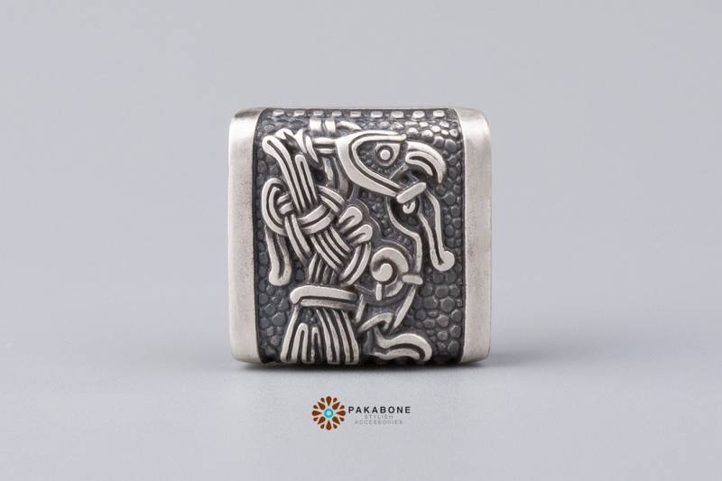 Wikinger Anhänger Odins Rabe Munin Mammen Stil Schmuck - Zaubere Dir Ein Einzigartiges Armband Asgard 001-389 von PAKABONE