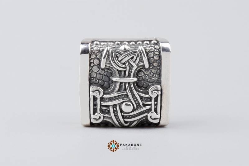 Wikinger Anhänger Thors Hammer Mammen Stil Schmuck 001-428 Aus Sterling Silber von PAKABONE
