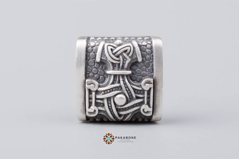 Wikinger Anhänger Thors Hammer Mammen-stil-Wikinger-Schmuck - Erstellen Sie Sich Eine Einzigartige Viking Armband Asgard 001-435 von PAKABONE