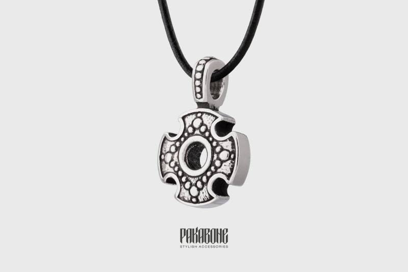 Wikinger Kreuz Anhänger Skandinavisch Schmuck Sterling Silber 000-927 von PAKABONE