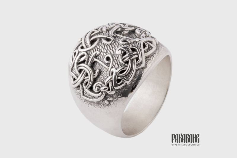 Wikinger Ring Yggdrasil Esche Weltenbaum Schmuck Silber 925 Kunst 001-477 von PAKABONE