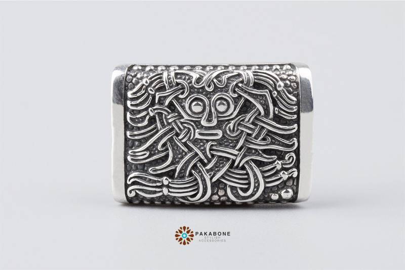 Wikinger Sterlingsilber Anhänger Menschliche Maske Mammen Schmuck - Kreieren Sie Selbst Ein Einzigartiges Armband Asgard 001-426 von PAKABONE