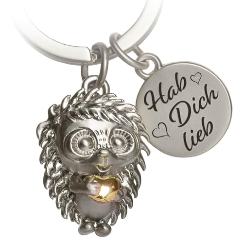 PAKADI Schlüsselanhänger Igel Hugo Silber matt/Gold glänzend - Igelchen Talisman Familie Freunde Liebe - Glücksbringer aus Metall - Anhänger Tasche Schlüsselbund PAKADI Schlüsselanhänger Igel Hugo Silber matt/Gold glänzend - Igelchen Talisman Familie Freunde Liebe - Glücksbringer aus Metall - Anhänger Tasche Schlüsselbund von PAKADI