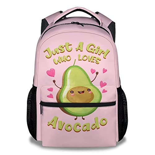 PAKKITOP Avocado-Rucksack, 40,6 cm, niedlicher Schulrucksack für Mädchen, große Kapazität, Schulbüchertasche für Schüler, Teenager, Mädchen, Avocado 2, Rucksack, einzigartig von PAKKITOP