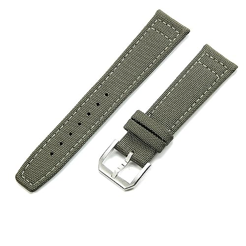 PAKMEZ Fabric Watch Armband 20-22mm Nylon Canvas Watch Band, Green-Stant-K10, 21mm von PAKMEZ