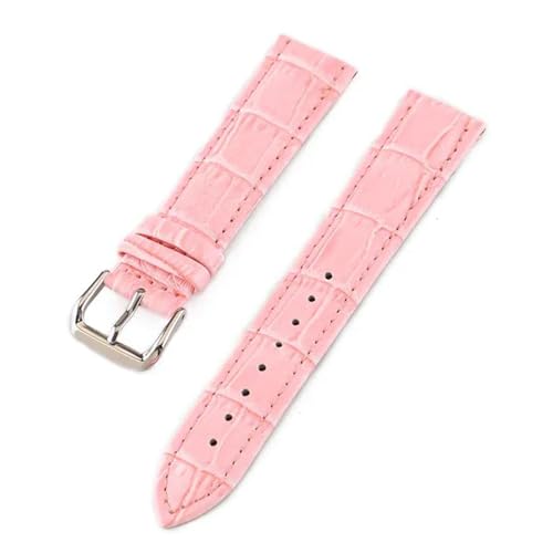 PAKMEZ Leder-Uhr-Armband 10-24mm Leder Uhrengurte für Männer, Rosa, 12mm von PAKMEZ