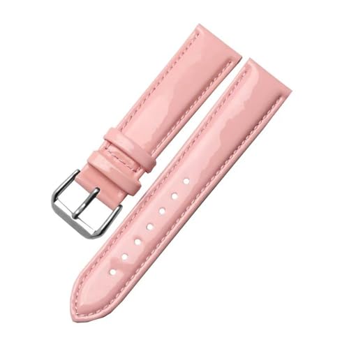 PAKMEZ Leder-Uhrband-Armband 14-20mm Leder Uhrengurt, Pink Pin Clasp, 12mm Goldverschluss von PAKMEZ