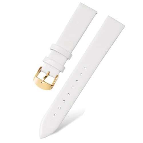 PAKMEZ Leder-Uhren-Bänder 10-22mm Leder Uhrengurt Ersatzarmband, Weißgoldschnalle, 18mm von PAKMEZ