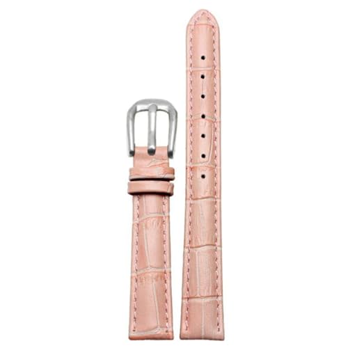 PAKMEZ Leder Uhren Band 10-16mm Leder Uhrengurt Armbänder, Rosa Silber, 14mm von PAKMEZ