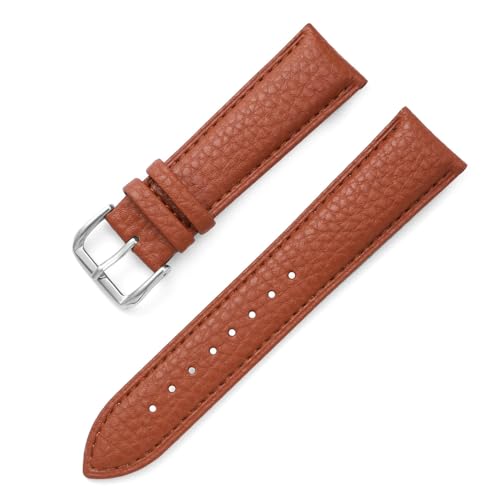 PAKMEZ Leder-Uhren-Band 12-22mm Ersatzuhr-Gurt für Männer und Frauen, Braun, 20mm von PAKMEZ