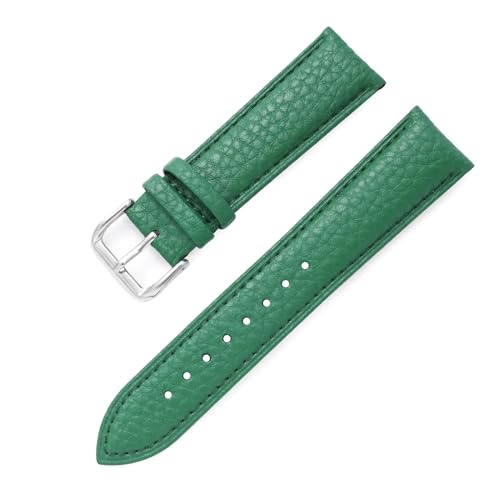 PAKMEZ Leder-Uhren-Band 12-22mm Ersatzuhr-Gurt für Männer und Frauen, Grün, 14mm von PAKMEZ