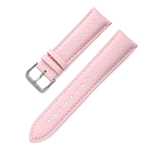 PAKMEZ Leder-Uhren-Band 12-22mm Ersatzuhr-Gurt für Männer und Frauen, Rosa, 12mm von PAKMEZ