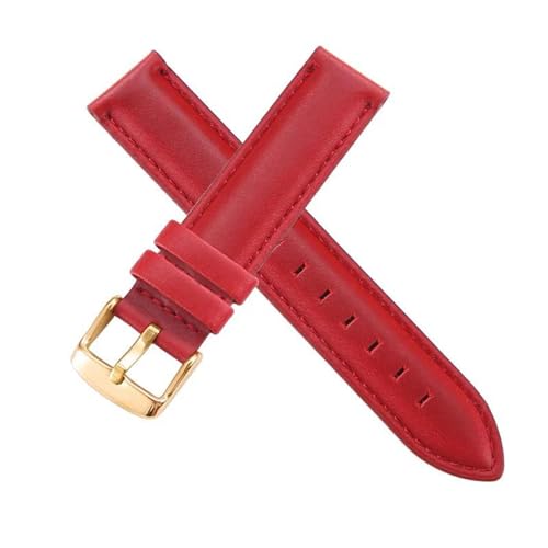 PAKMEZ Leder-Uhren-Band 12-24mm Leder Ersatz Uhrengurt, Rotes Gold, 15mm von PAKMEZ