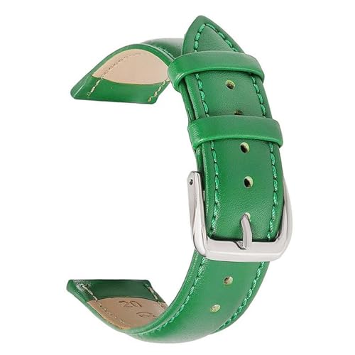 PAKMEZ Leder Uhren Band 14-22mm Leder Uhrengurtarmband, Grün, 14mm von PAKMEZ