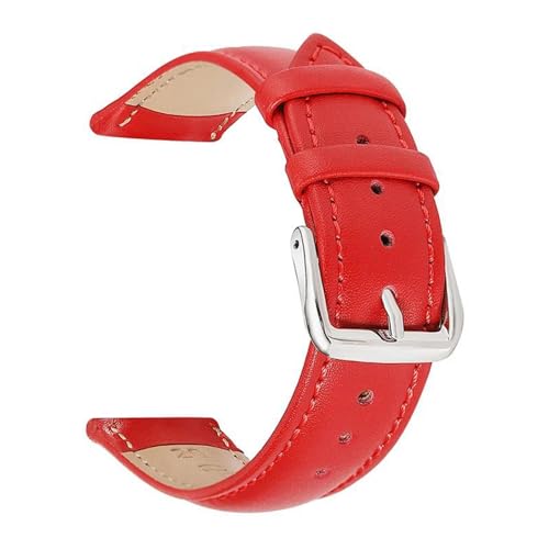 PAKMEZ Leder Uhren Band 14-22mm Leder Uhrengurtarmband, Rot, 22mm von PAKMEZ