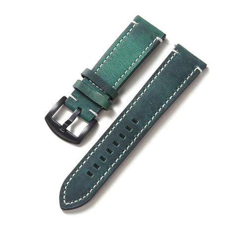 PAKMEZ Leder Uhrenbänder 18-24mm Schnellveröffentlichung Leder-Uhr-Gurte, Grün, 18mm von PAKMEZ
