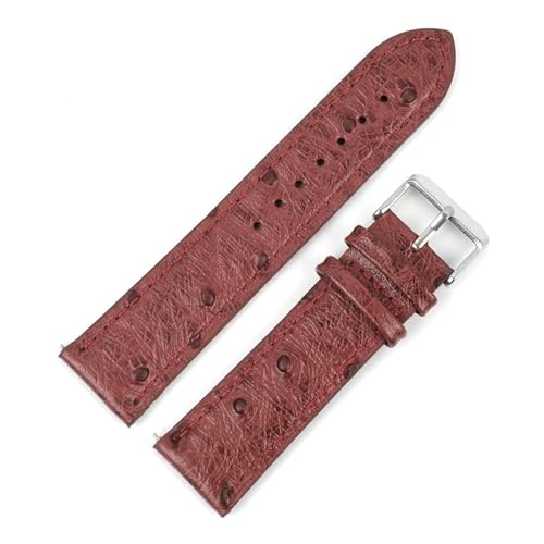 PAKMEZ Leder Uhrenband 18-22mm Ersatzuhr-Wachgurt für Männer und Frauen, Weinrot, 24mm von PAKMEZ