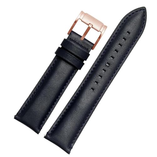 PAKMEZ Leder Uhrenband 20/22mm Leder Ersatzuhr Gurt, Dunkelblau Rg, 20mm von PAKMEZ