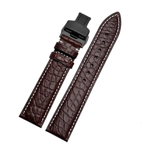 PAKMEZ Leder-Uhrenband-Armband 12-24mm Ersatzuhr-Gurt, Braunes weißes Schwarz, 13mm von PAKMEZ