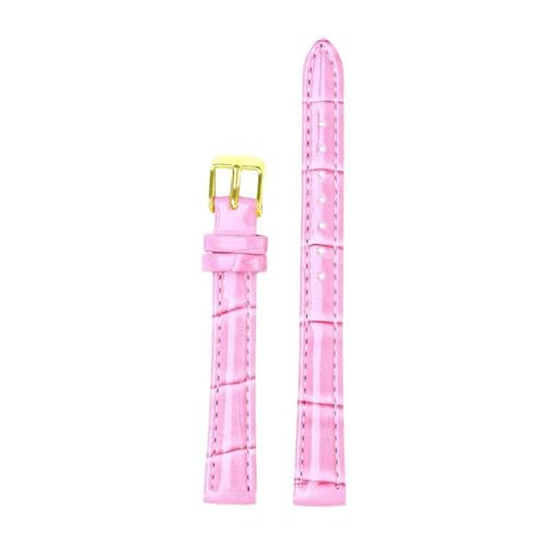 PAKMEZ Leder-Uhrengurt 12-22mm Leder Austauscharmband, Rosa Gold, 14mm von PAKMEZ