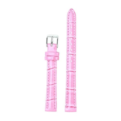 PAKMEZ Leder-Uhrengurt 12-22mm Leder Austauscharmband, Rosa Silber, 16mm von PAKMEZ