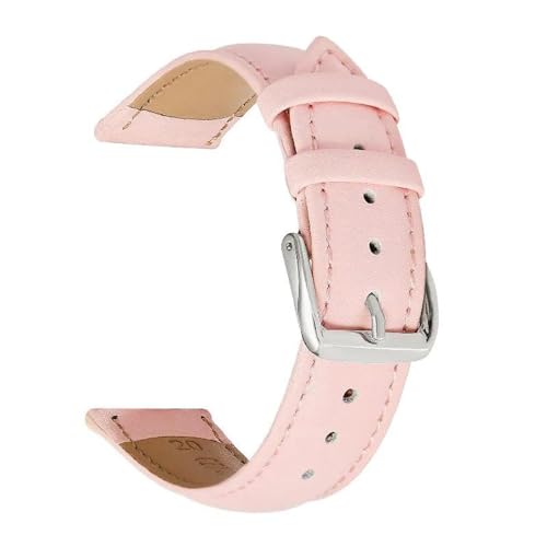 PAKMEZ Leder-Uhrengurt 12-24mm Leder Austauscharmband, Rosa, 18mm von PAKMEZ