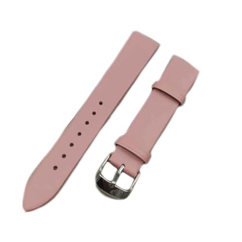 PAKMEZ Leder Uhrengurt 12-24mm Leder Ersatzwachenband, Rosa, 14mm von PAKMEZ