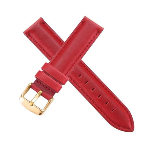 PAKMEZ Leder Uhrengurt 13-20mm Leder Austauscharmband, Rotes Gold, 12mm von PAKMEZ