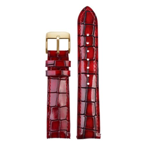 PAKMEZ Leder-Uhrengurt 18-22mm Ersatzarmband für Männer und Frauen, rotes Gold, 22mm von PAKMEZ