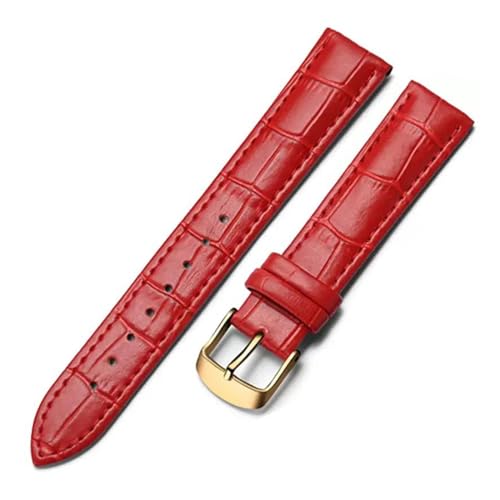 PAKMEZ Leder Uhrengurt 18-22mm Leder Ersatzwachenbänder Armband, Rotes Gold, 18mm von PAKMEZ