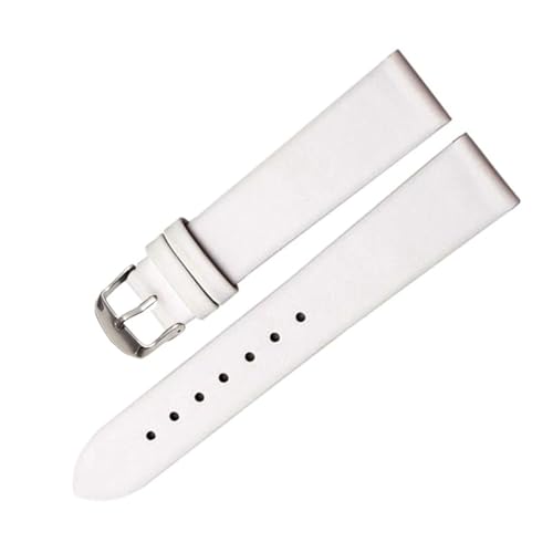 PAKMEZ Leder Uhrengurt 8-24mm Leder Ersatzwachenbänder, Weiß, 12mm von PAKMEZ