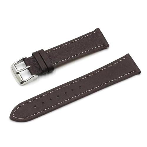 PAKMEZ Leder Uhrengurtband 18-24mm Ersatz Armband Uhrengurt, Dunkler Kaffee, 22mm von PAKMEZ