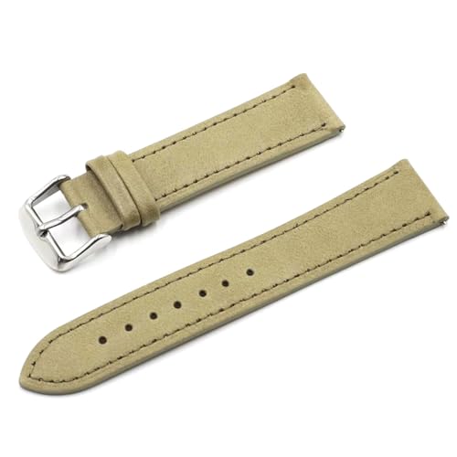 PAKMEZ Leder Uhrengurtband 18-24mm Ersatz Armband Uhrengurt, Hellgrün, 20mm von PAKMEZ
