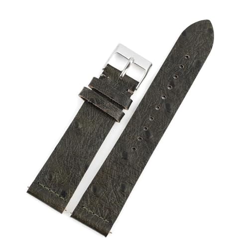 PAKMEZ Leder Watchband 16-24mm Schnellveröffentlichungs-Uhrengurtarmbänder, Grün, 21mm von PAKMEZ