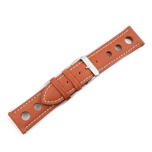 PAKMEZ Leder Watchband 18-24mm Schnellveröffentlichung Uhrengurt, Gelbbraun-Who-Draht, 20mm von PAKMEZ