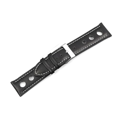 PAKMEZ Leder Watchband 18-24mm Schnellveröffentlichung Uhrengurt, Rückenweiß, 24mm von PAKMEZ