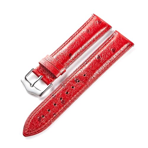 PAKMEZ Schnellveröffentlichung Leder Uhrengurt 18-22mm Leder Uhrband, Rot, 18mm von PAKMEZ